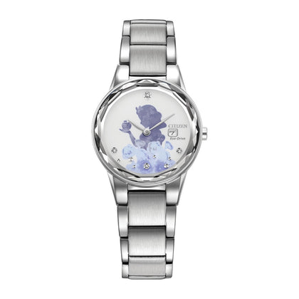 Citizen Eco-Drive Disney Princess - Reloj de acero inoxidable con detalles de cristal y fecha para mujer