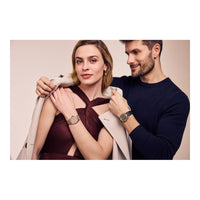 Citizen Reloj ecológico unisex Eco-Drive Dress Classic, correa de cuero beige, esfera rosa, 2 manecillas, modelo AR3123-00X