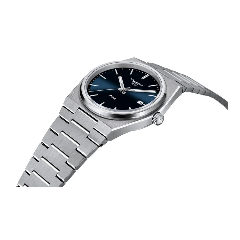 Tissot PRX para hombre con carcasa de acero inoxidable 316L, color gris, resistente al agua