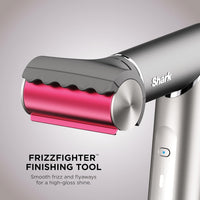 Shark Secador de pelo Shark FlexFusion con cepillo de pelo Fusion, moldeador de aire cerámico con rizadores de pelo auto-enrollables y concentrador, placas cerámicas, Metallic Mist HD641 ⚠️ Versión 12