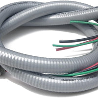 Sealproof Power Whip Assembly, 3/4-Inch x 6 Ft Nonmetallic Liquid Tight Flexible Electrical Conduit and 8 Gauge Wire Sin