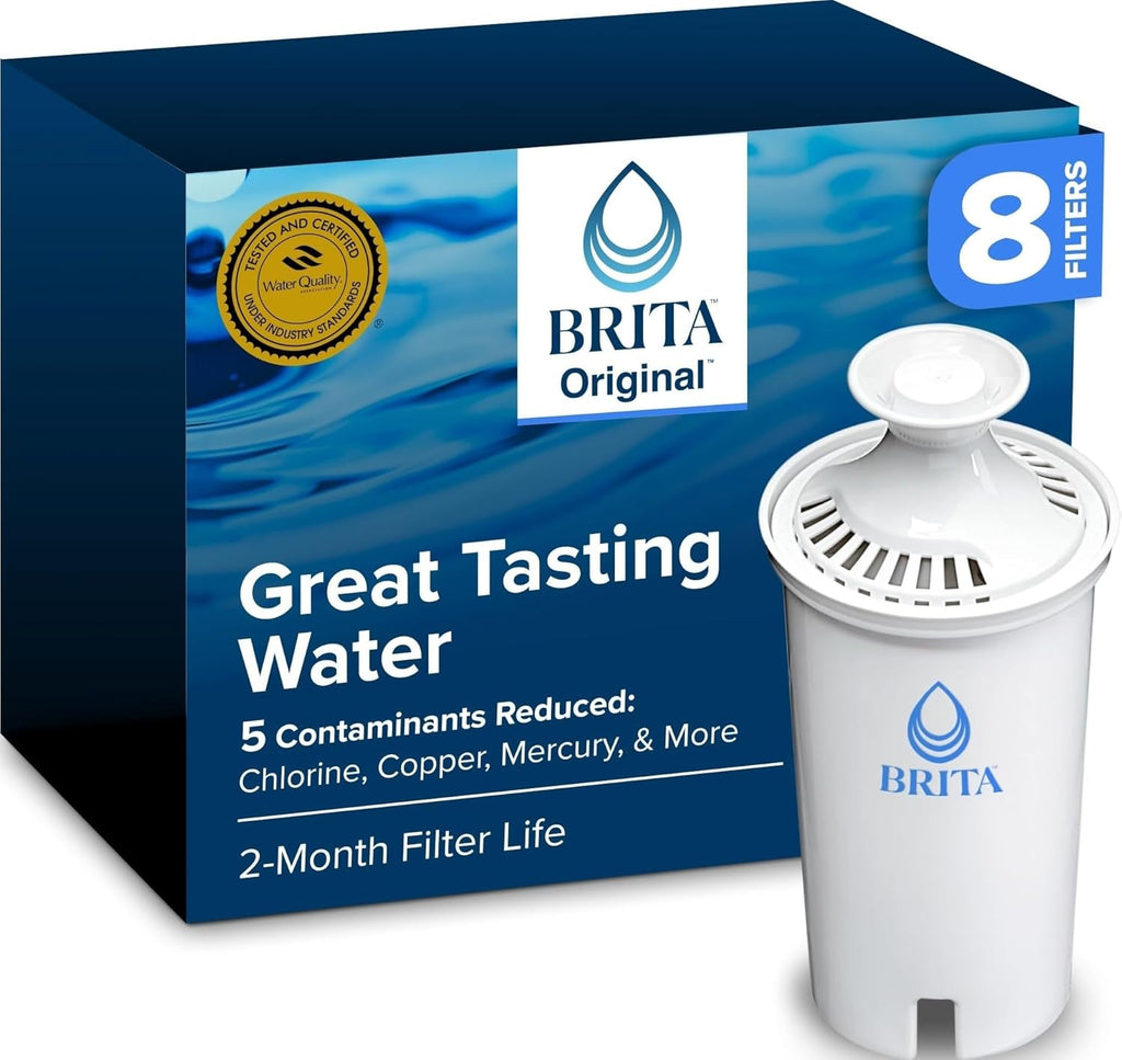 Brita Standard Water Filter for Pitchers and Dispensers, BPA-Free, Replaces 1,800 Plastic Water Bottles a Year, Lasts Tw