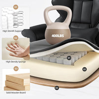 Silla ejecutiva de oficina con calefacción y masaje de 7 puntos, reposapiés