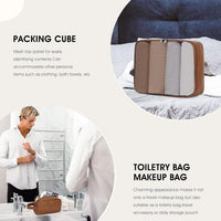 Wogarl 3PCS Faux Leather Weekender Bag for Women Men Travel Bag