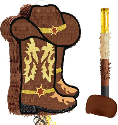WERNNSAI Western Cowgirl Boot Piñata, Western Party Decorations Game