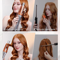Rizador automático SHEGLAM de 3,17 cm con 3 temperaturas, calentamiento rápido, rotación bidireccional, protección anti-quemaduras, anti-enredos, apagado automático para peinar el cabello.