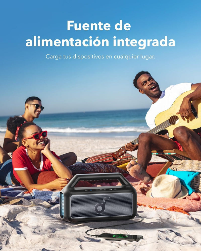Soundcore Boom 2 by Anker, 80W Outdoor Bluetooth Speaker, 24H Playtime