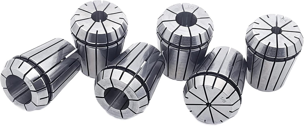 1/4",1/2",3/4",1/8",3/8",5/8" 6PCS ER32 Precision Spring Collets CNC Lathe Milling Chuck (hole dia：1/4",1/2 ",3/4 ",1/8