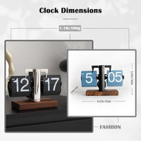 Retro Digital Flip Down Clock, Battery Powered Internal Gear Operated Clock, Classic Mechanical