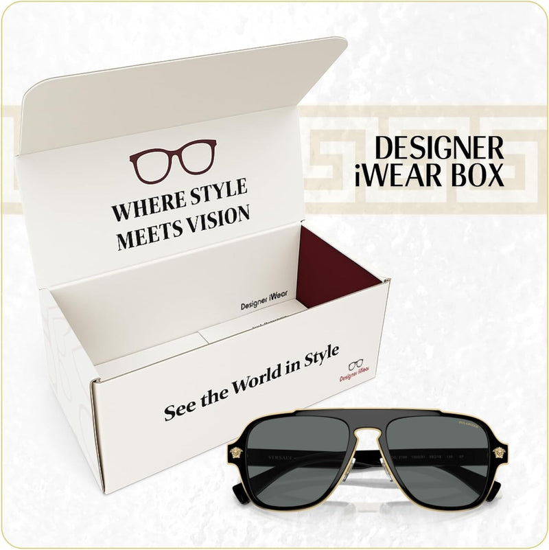 Versace VE2199 MEDUSA CHARM Square Sunglasses For Men +BUNDLE with ACCESSORY EYEWEAR KIT
