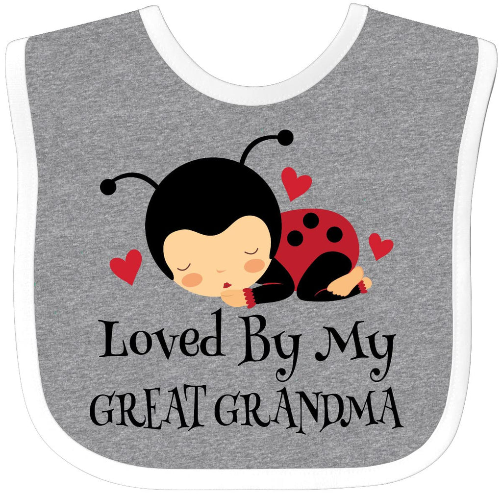 inktastic Loved By My Great Grandma Baby Bib Heather and White 20ed5