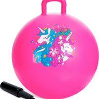 ZOOJOY Unicorn Hopper Ball, 18 in Bouncy Ball with Handle for Kids Ages 3-8
