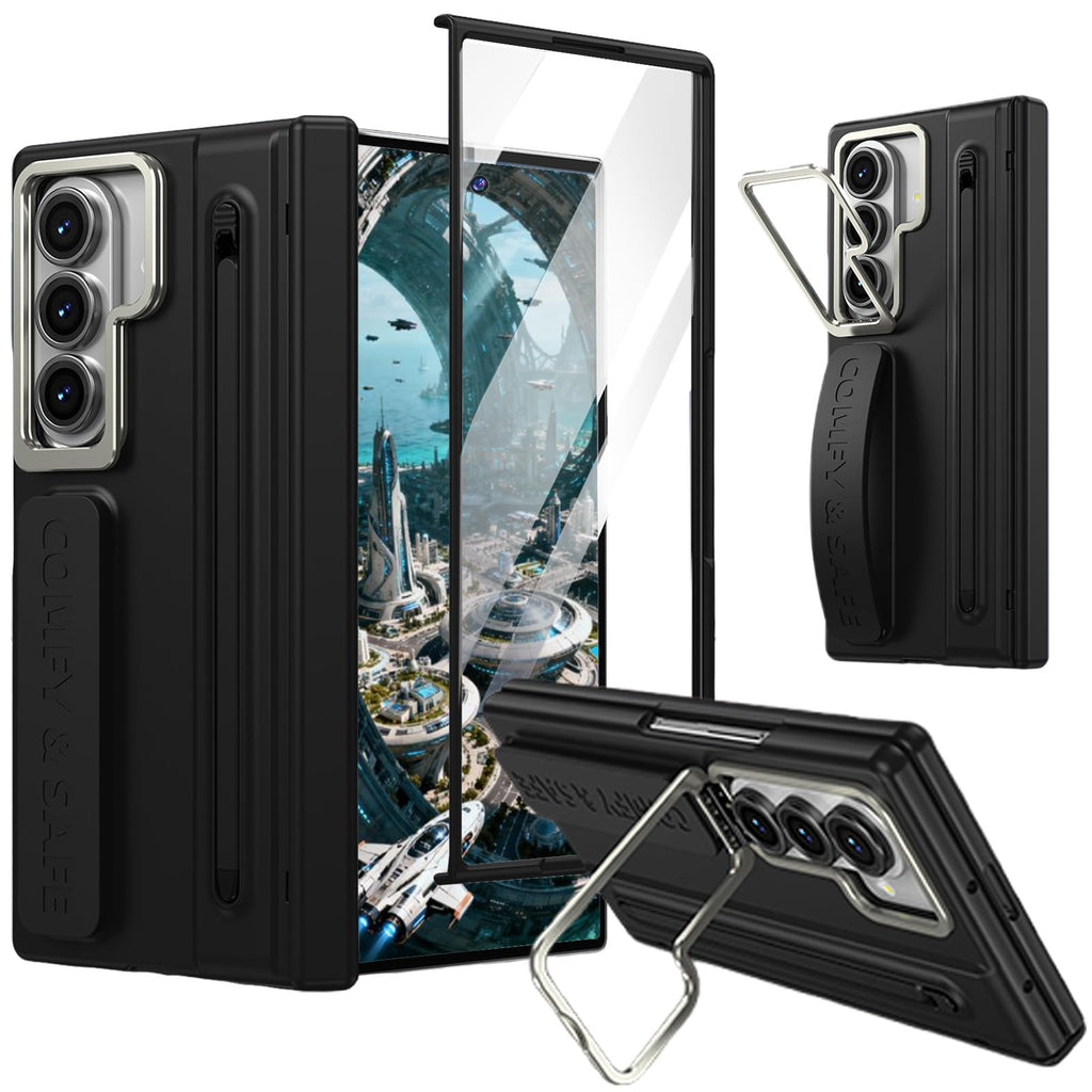 Fofvccv for Samsung Z Fold 8 Ultra Case Built-in Screen Protector QN Black