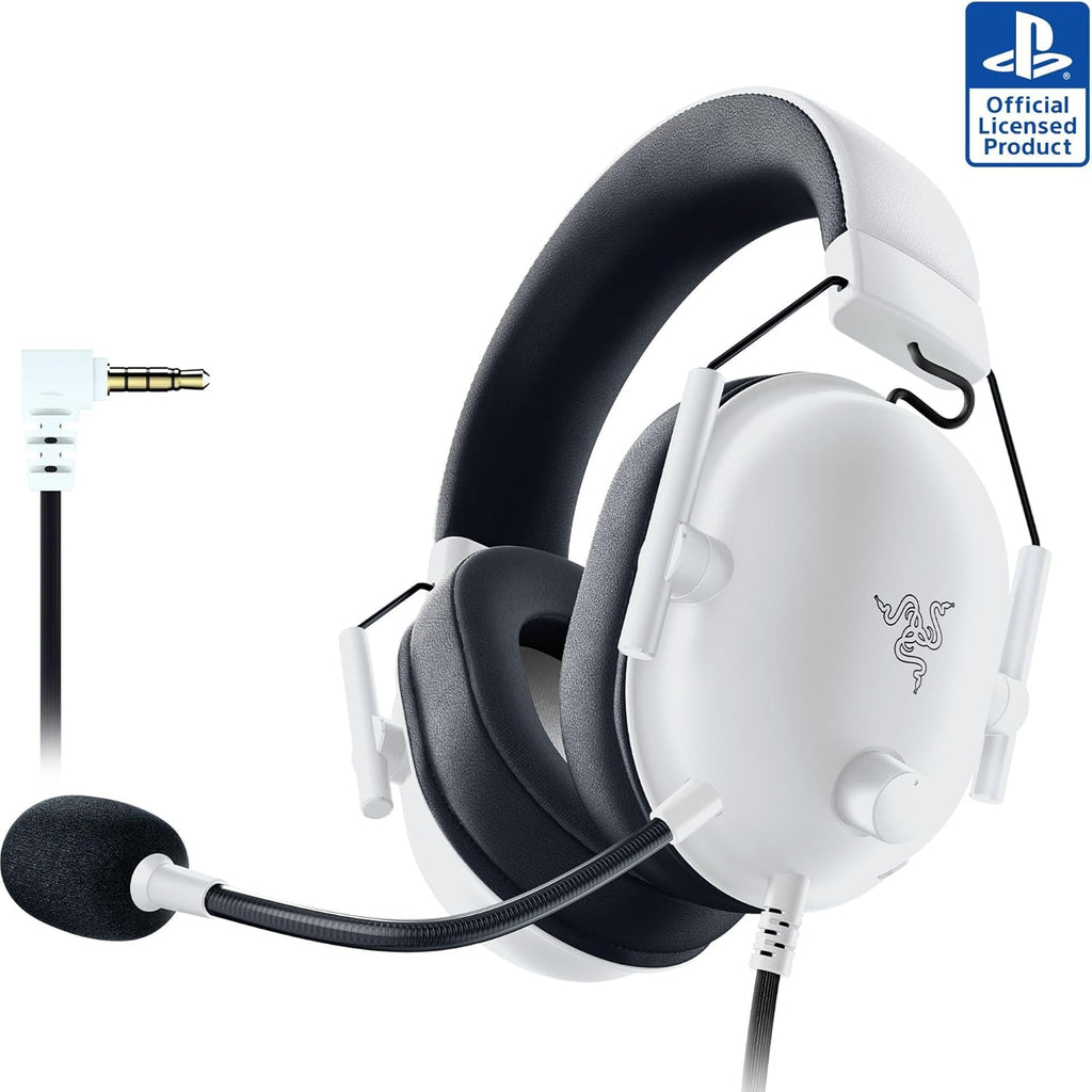 Razer BlackShark V2 X Wired PlayStation Gaming Headset, White