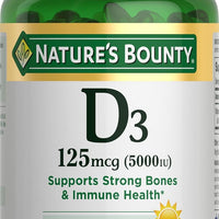 Nature's Bounty Vitamin D3 5000 IU Softgels, 240 Count - 150 Count (Pack of 1)