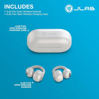 JLab, Flex, Open Ear Earbuds, Clip On Wireless Bluetooth Earbuds, Open Ear Headphones, Cloud White
