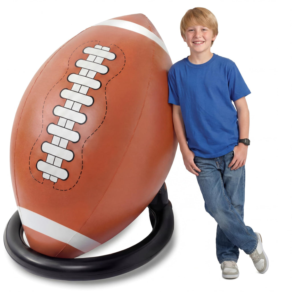 Deekin 40" Giant Jumbo Inflatable Football with Tee Set - Blow up Football Toy for Game Day Tailgate, Outdoor Games, Spo