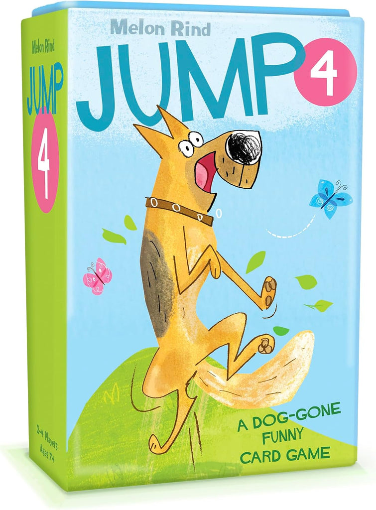 Melon Rind Jump 4, Math Game for Kids Learning Multiples of 4, Lively Puppy Themed Card Game, a Fun Math Activity for Bo