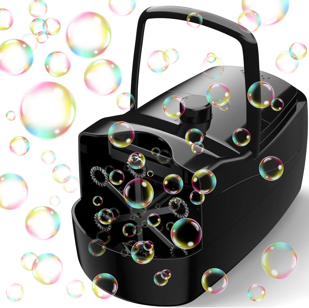 Bubble Machine, Automatic Bubble Blower Maker for Kids or Parties (Black)