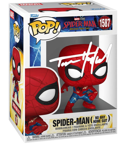 Funko Pop! Marvel Spider-Man Tom Holland Firmado (Reimpresion) con Estuche Protector