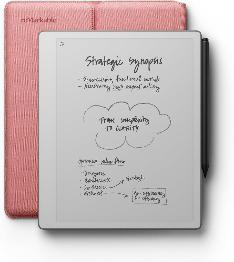 reMarkable Paper Pure with Marker Plus and Desert Pink Sleeve Folio