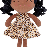 Gloveleya Baby Dolls Soft Snuggly First Baby Girl Gifts Plush Doll with Tanned Skin & Leopard Dress 12inches Animal Seri
