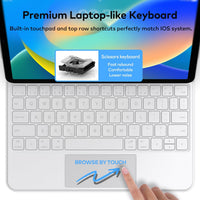 Funda con Teclado runelk para iPad 10.ª / 11.ª Gen (A16) - Blanco