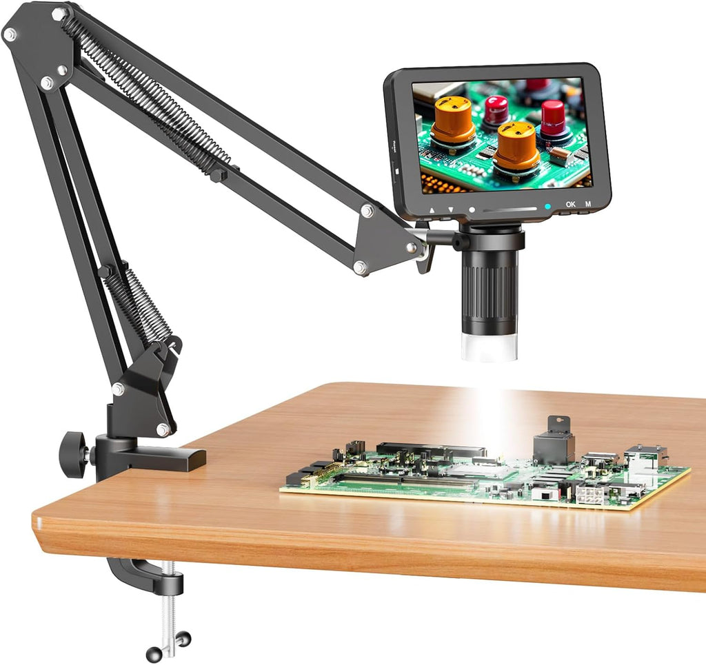Aikokkl 5" LCD Digital Soldering Microscope for PCB Repair with C-Clamp