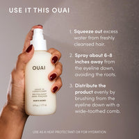 OUAI Acondicionador Sin Enjuague Multifuncional, Protector Termico hasta 450F, Desenredante, Anti-Frizz, Aroma North Bondi, 177ml