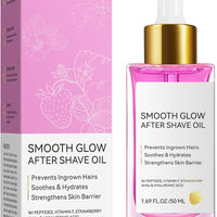 ikini Line Oil for Women - Smooth Glow After Shave Oil & Ingrown Hair Treatment | Razor Bumps, Strawberry Legs & Post Wax Care, Body Oil with Peptides & Strawberry AHA, 1.69 fl oz