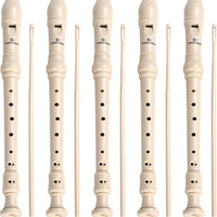 CONJURER 5Pc Soprano Recorder Instrument for Kids Student - German Fingering 8 Hole Flute ABS Descant Recorders for Begi