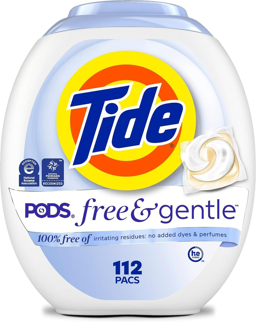 Tide PODS Free & Gentle Laundry Detergent Soap Pacs, 112 Count