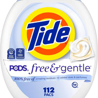 Tide PODS Free & Gentle Laundry Detergent Soap Pacs, 112 Count