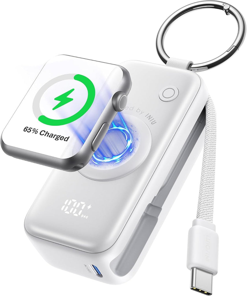 INIU SnapGo Portable Charger, 5000mAh Mini Power Bank for Apple Watch