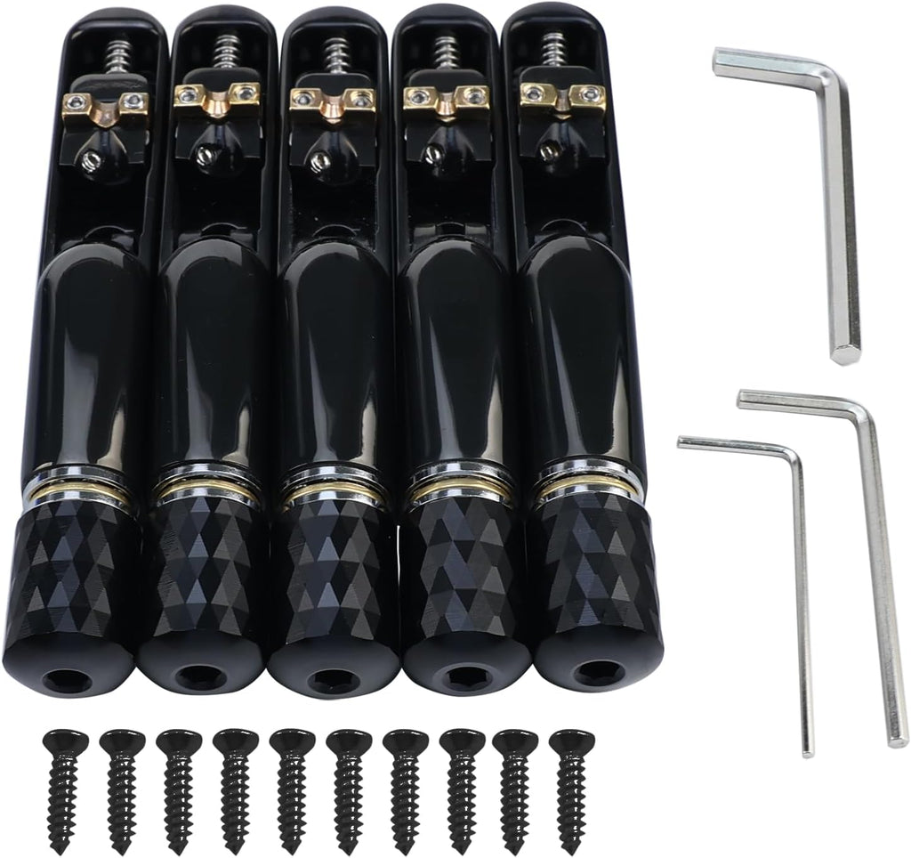 OVSAL Pack of 5 Individual Single Tubular Fixed Bridge 5 String Electric Bass Bridge for Headless 5-string Bass Replacem