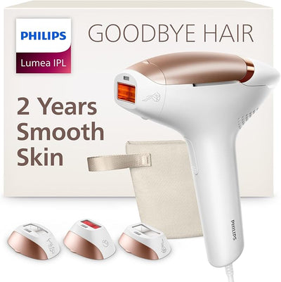 Philips Lumea 8000 Series - Dispositivo de Depilacion IPL, Reduccion Permanente del Vello, SenseIQ, 3 Accesorios