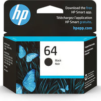 HP 64 Black Ink Cartridge | Works with Envy Inspire 7250e, 7950e, Envy Photo 6200, 7100, 7200, 7800, 7900, Tango Series