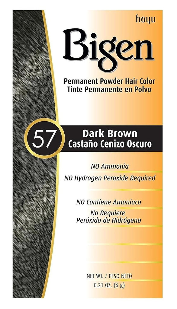Bigen Hair Color 57, Dark Brown, 0.21 oz (3 Pack)
