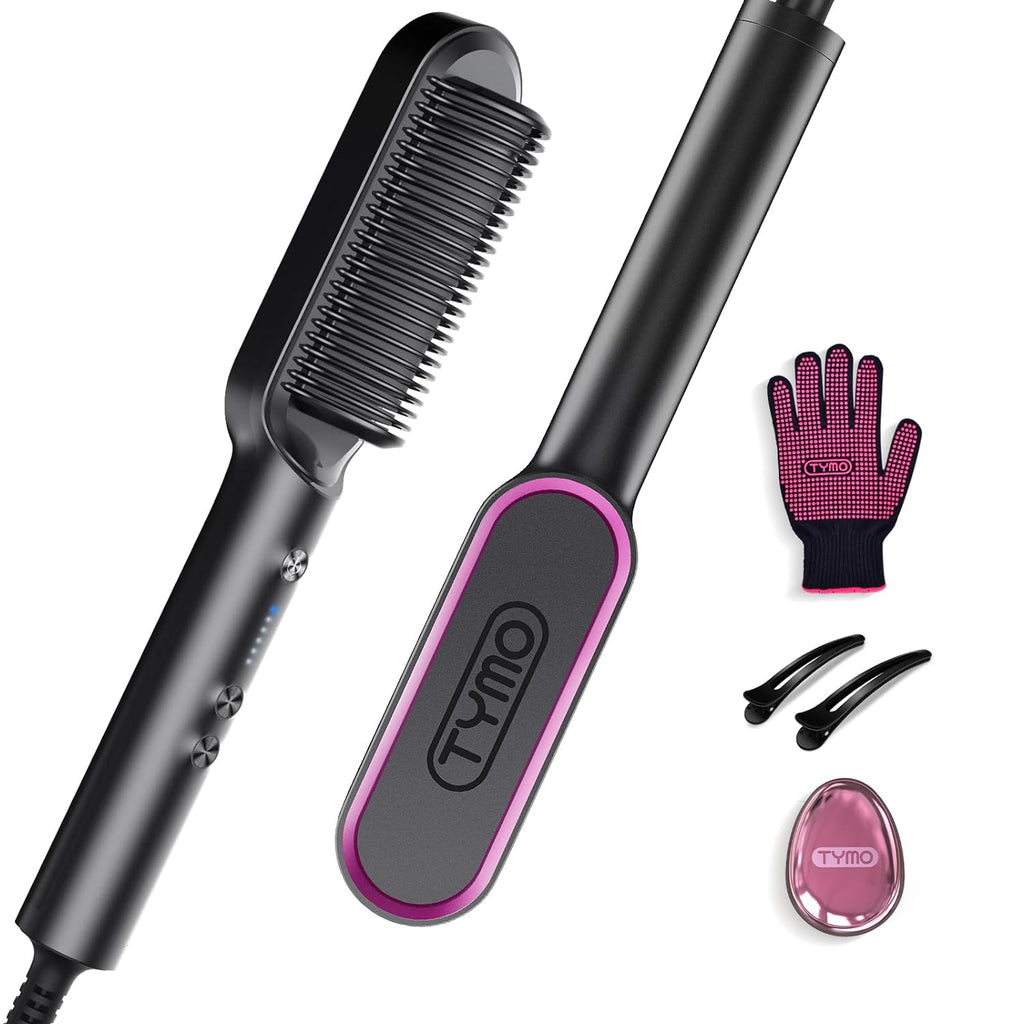 TYMO Hair Straightener Brush, Hot Comb Hair Straighteners for Women