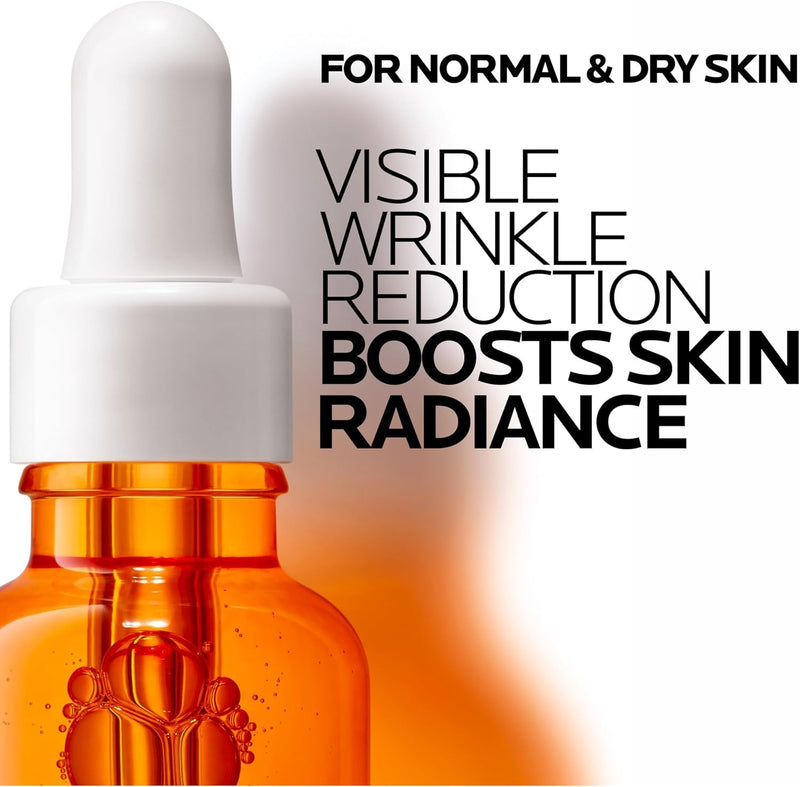 La Roche-Posay Suero puro de Vitamina C al 12% para cara con ácido hialurónico y ácido salicílico, suero facial hidratante, aumenta la luminosidad y reduce las arrugas, 2 fórmulas para piel normal