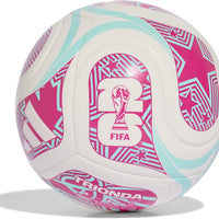 Adidas Unisex-Adult World Cup Soccer Ball, White/Flash Aqua/Shock Pink, 5
