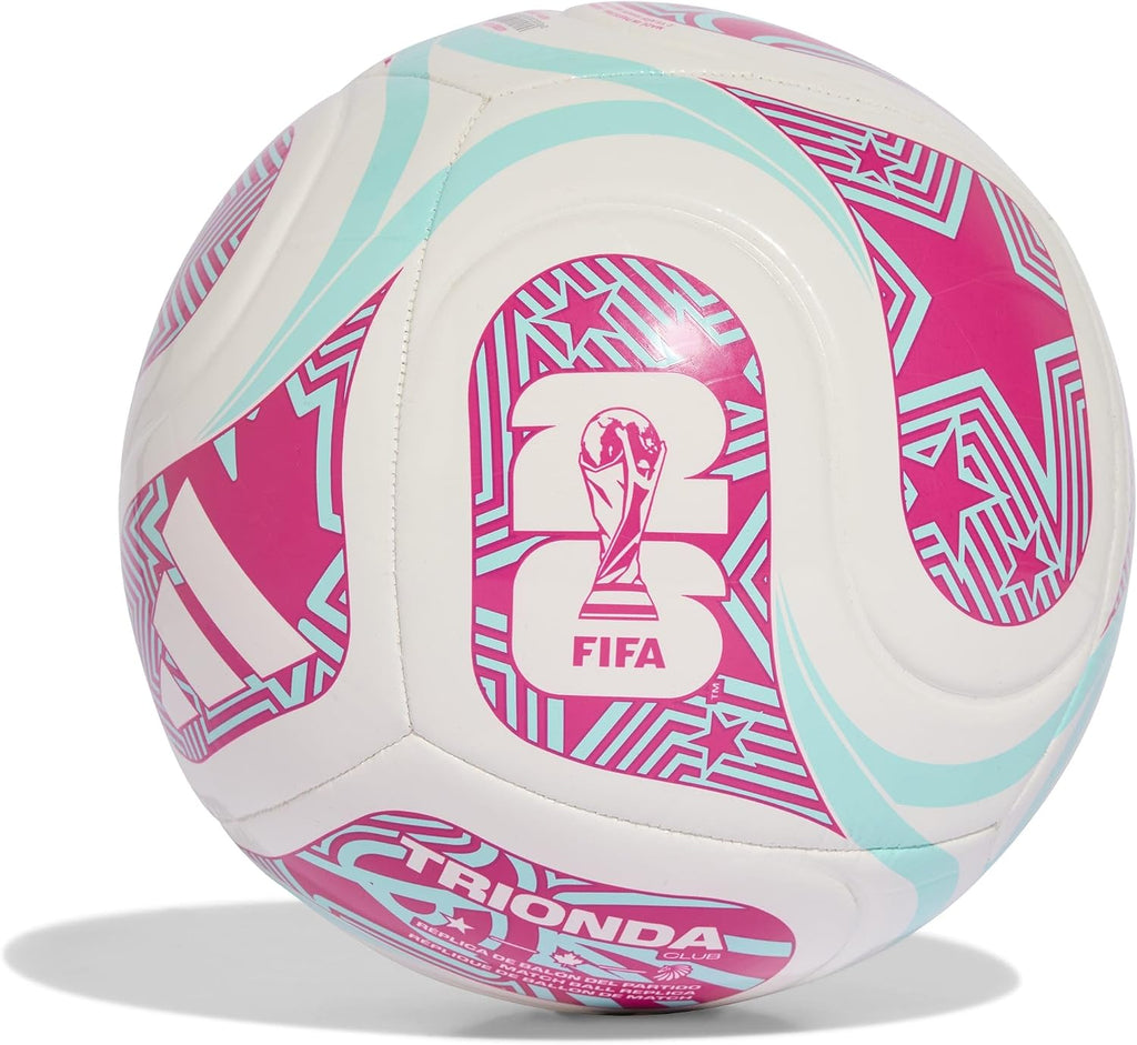 Adidas Unisex-Adult World Cup Soccer Ball, White/Flash Aqua/Shock Pink, 3