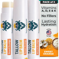 Tallowbourn Moisturizing Grass-Fed Beef Tallow Lip Balm 3pk – Sweet Orange