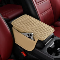 BNMFFYU Car Center Console Cover Fit for Volkswagen Taos: Leather Car Armrest Cover Cushion with 2 Storage Bags - Car Ac