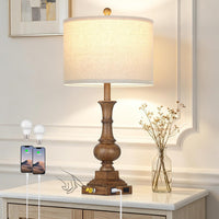 Lolikit 26" Tall Farmhouse Table Lamp for Living Room Bedroom