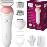 Philips Beauty Lady BRL146/00 - Afeitadora eléctrica serie 6000, inalámbrica con 7 accesorios, color blanco