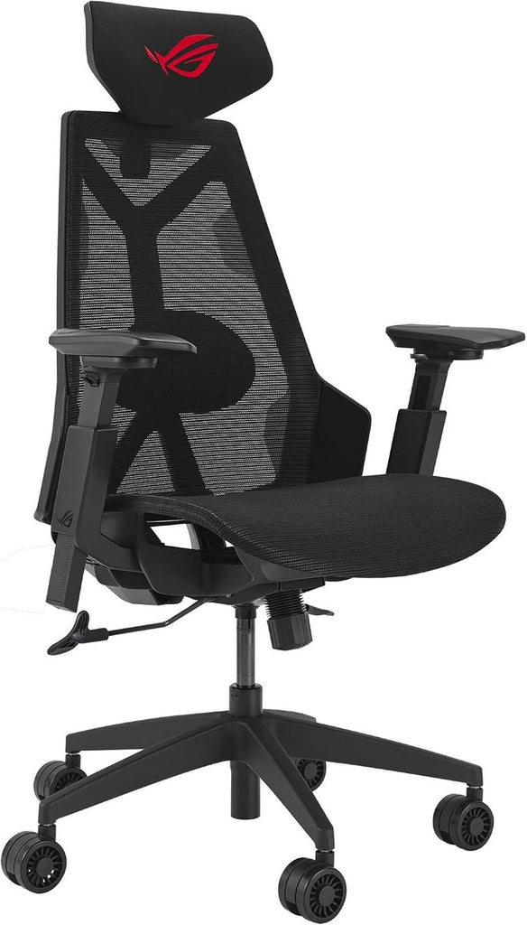 ASUS ROG Destrier Core Ergo Gaming Chair, Futuristic Cyborg Aesthetic, Versatile Seat Adjustments, Mobile Gaming Arm Support Mode, Acoustic Panel