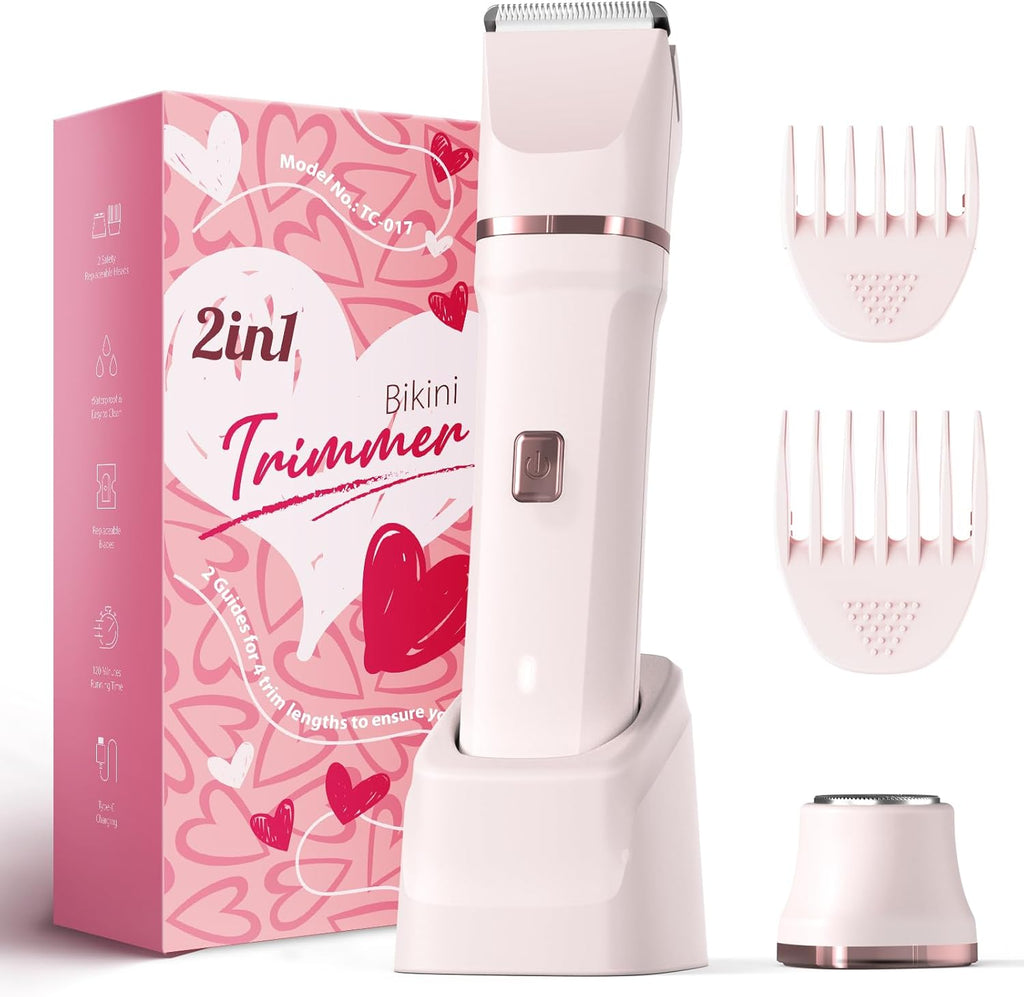 Risina 2-in-1 Bikini Trimmer for Women, Electric Razors for Women, Gifts