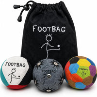 Capyland 3PC Hacky Footbags Set, 2oz Synthetic Suede Adult-Sized Sacks