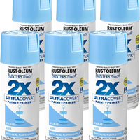 Rust-Oleum 334045-6PK Painter's Touch 2X Ultra Cover Spray Paint, 12 oz, Gloss Spa Blue, 6 Pack